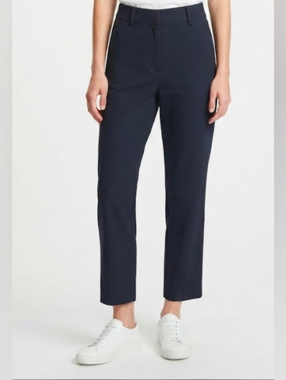 Aritzia Wilfred Navy Cropped Straight-Leg Tailored Pants Size 2